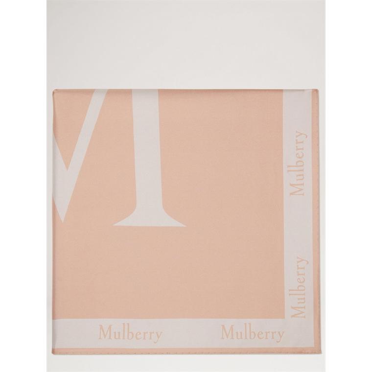 Mulberry Letter Square Chalk & Maple Silk Twill